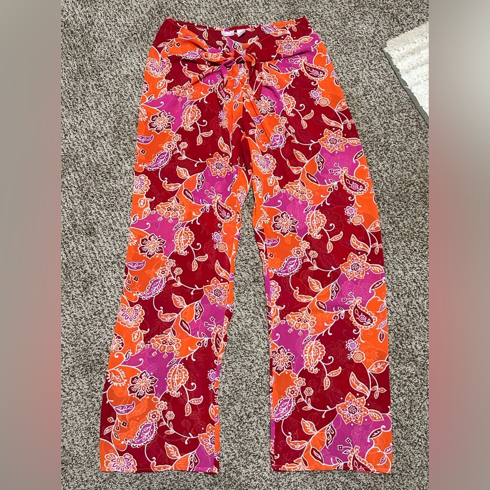 VICTORIA'S SECRET  Paisley Print Sheer Beach Swim Cover-Up Pants Size M